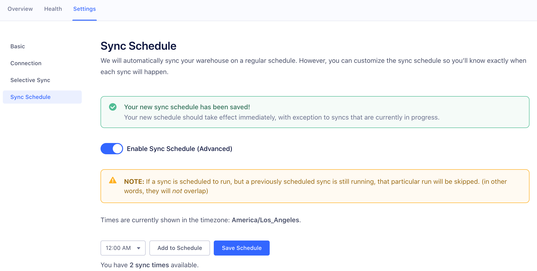 sync schedule image